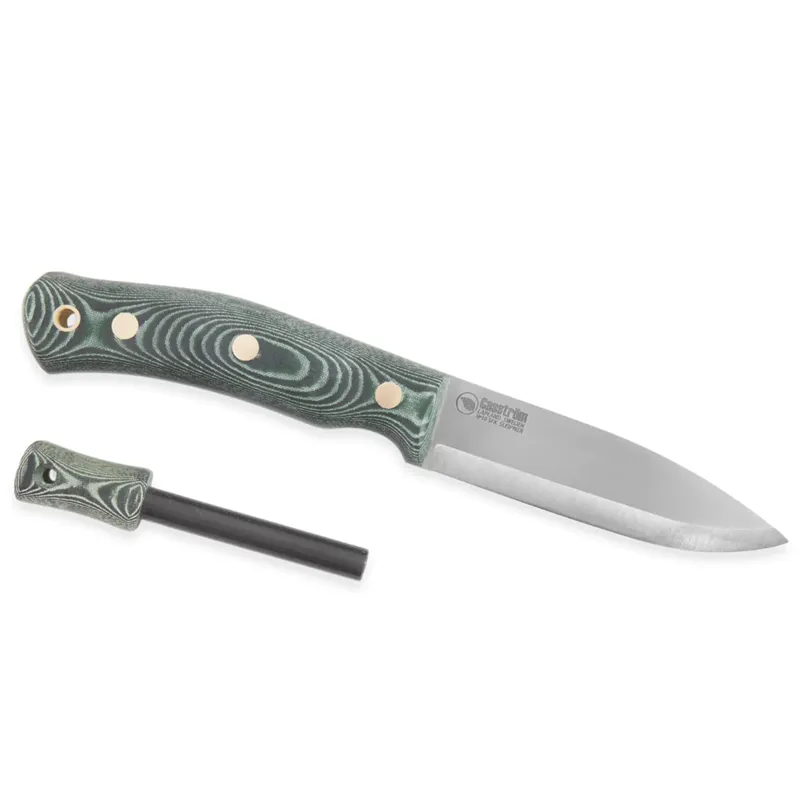 Casstrom No. 10 Swedish Forest Knife with Fire Steel in Green Micarta-1